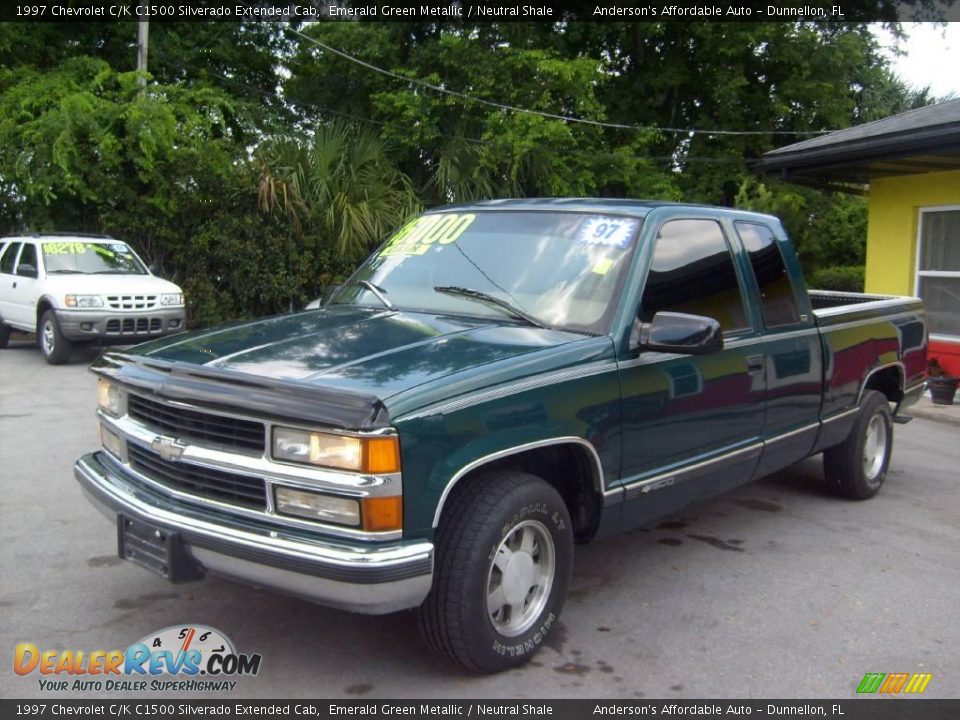 1997 Chevrolet C/K C1500 Silverado Extended Cab Emerald Green Metallic / Neutral Shale Photo #7