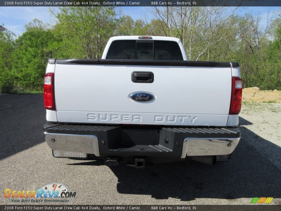 2008 Ford F350 Super Duty Lariat Crew Cab 4x4 Dually Oxford White / Camel Photo #5