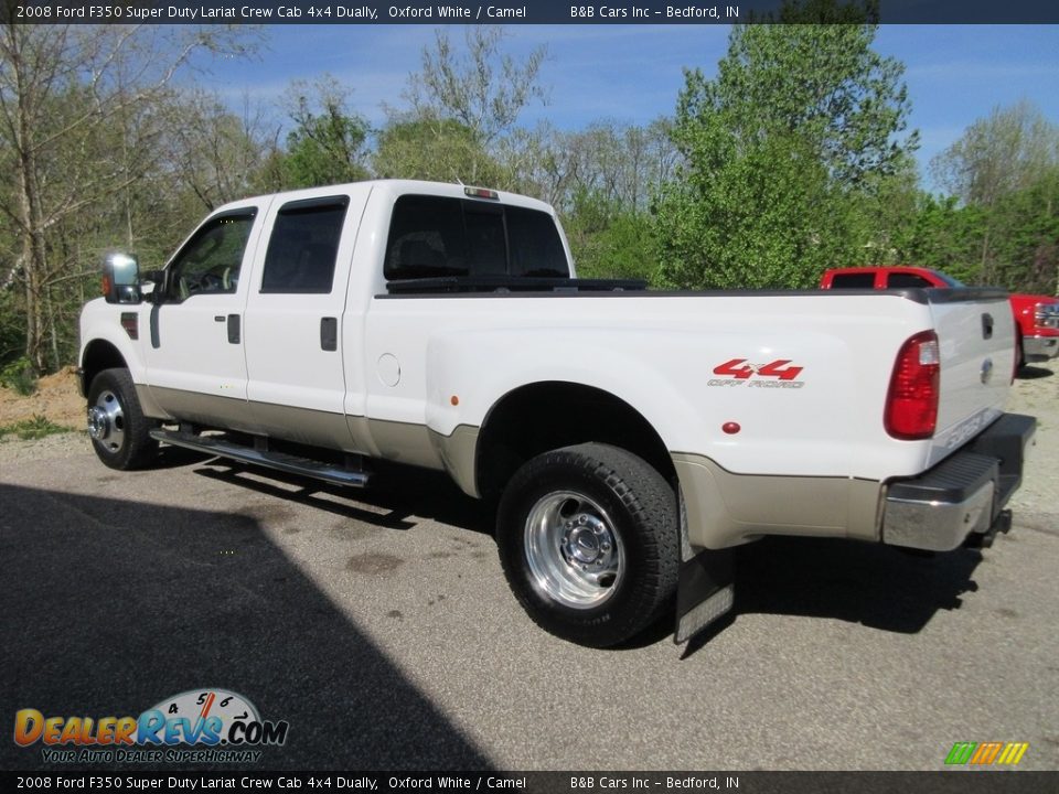 2008 Ford F350 Super Duty Lariat Crew Cab 4x4 Dually Oxford White / Camel Photo #6