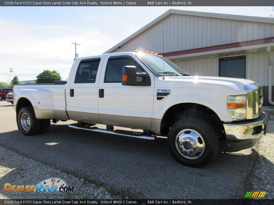 2008 Ford F350 Super Duty Lariat Crew Cab 4x4 Dually Oxford White / Camel Photo #7