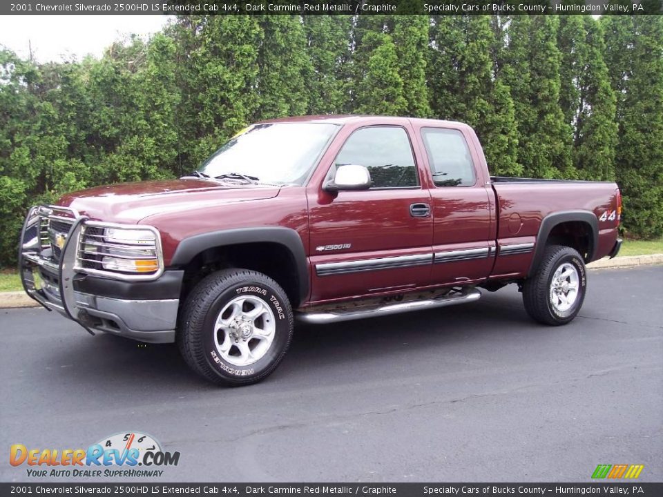 2001 Chevrolet Silverado 2500HD LS Extended Cab 4x4 Dark Carmine Red Metallic / Graphite Photo #1