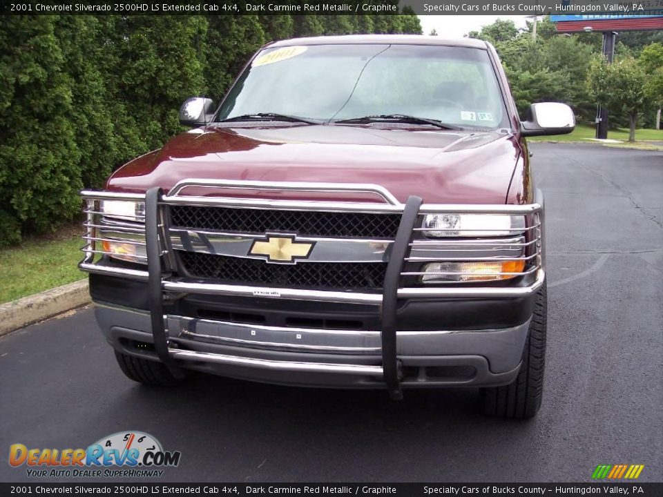 2001 Chevrolet Silverado 2500HD LS Extended Cab 4x4 Dark Carmine Red Metallic / Graphite Photo #4