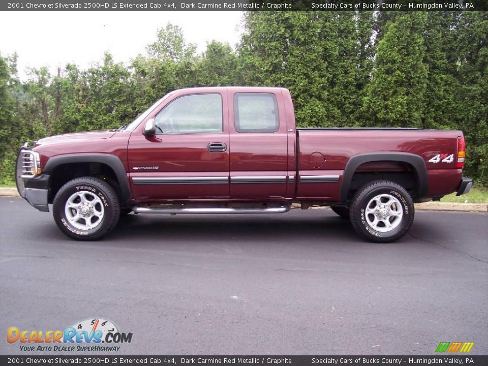 2001 Chevrolet Silverado 2500HD LS Extended Cab 4x4 Dark Carmine Red Metallic / Graphite Photo #6