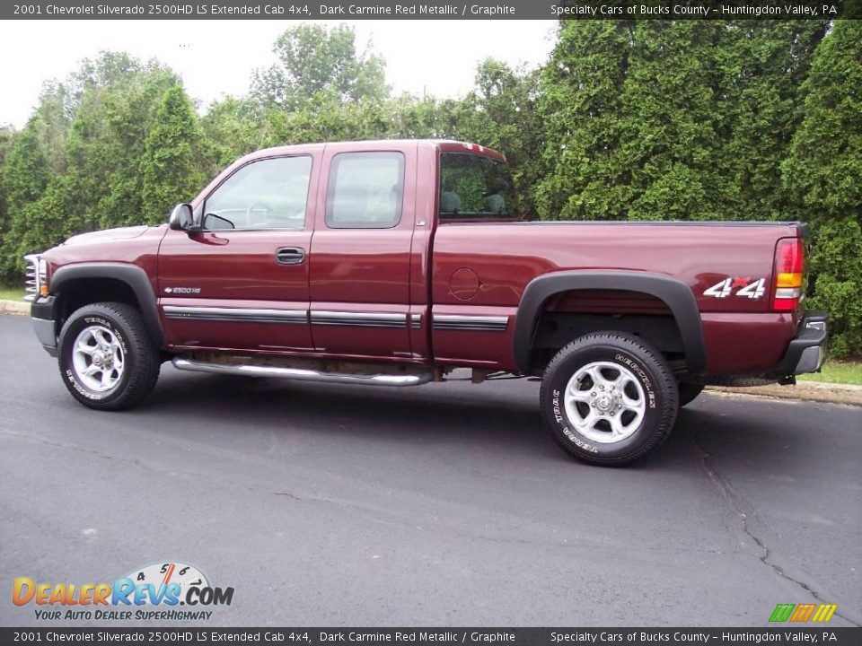 2001 Chevrolet Silverado 2500HD LS Extended Cab 4x4 Dark Carmine Red Metallic / Graphite Photo #7