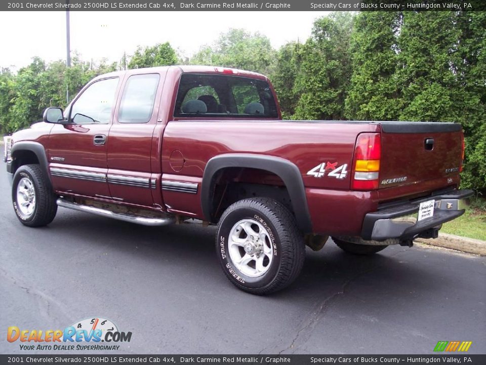 2001 Chevrolet Silverado 2500HD LS Extended Cab 4x4 Dark Carmine Red Metallic / Graphite Photo #8