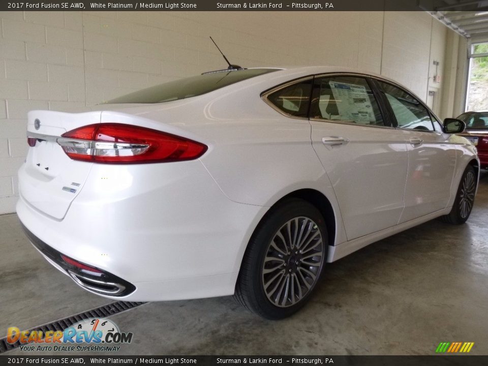 2017 Ford Fusion SE AWD White Platinum / Medium Light Stone Photo #2
