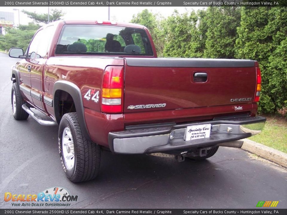 2001 Chevrolet Silverado 2500HD LS Extended Cab 4x4 Dark Carmine Red Metallic / Graphite Photo #9