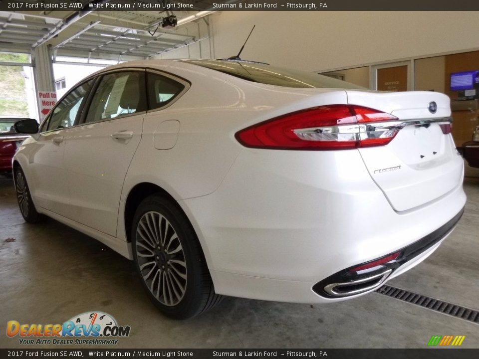 2017 Ford Fusion SE AWD White Platinum / Medium Light Stone Photo #4