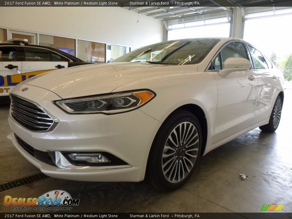 2017 Ford Fusion SE AWD White Platinum / Medium Light Stone Photo #5