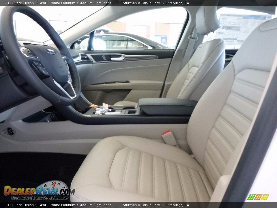 2017 Ford Fusion SE AWD White Platinum / Medium Light Stone Photo #7