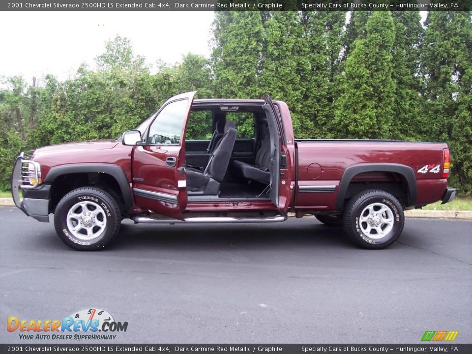 2001 Chevrolet Silverado 2500HD LS Extended Cab 4x4 Dark Carmine Red Metallic / Graphite Photo #14