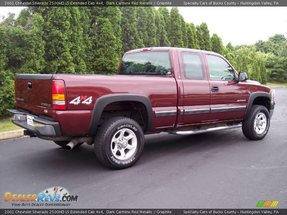 2001 Chevrolet Silverado 2500HD LS Extended Cab 4x4 Dark Carmine Red Metallic / Graphite Photo #16