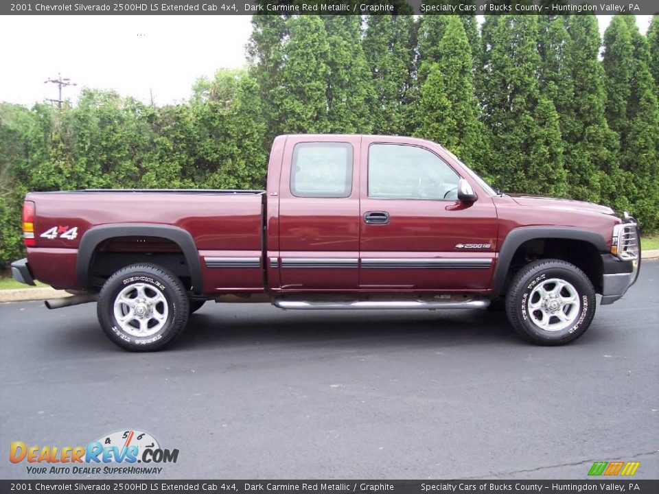 2001 Chevrolet Silverado 2500HD LS Extended Cab 4x4 Dark Carmine Red Metallic / Graphite Photo #18