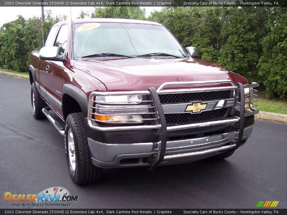 2001 Chevrolet Silverado 2500HD LS Extended Cab 4x4 Dark Carmine Red Metallic / Graphite Photo #22