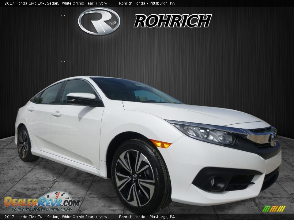 2017 Honda Civic EX-L Sedan White Orchid Pearl / Ivory Photo #1