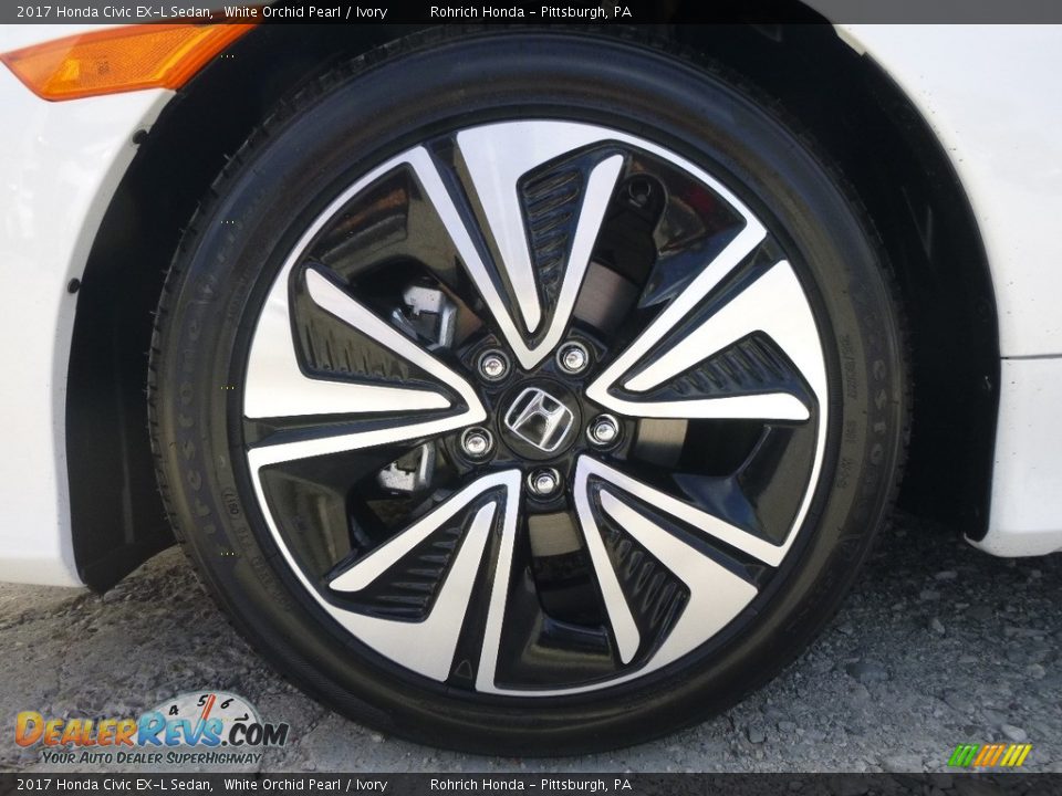 2017 Honda Civic EX-L Sedan White Orchid Pearl / Ivory Photo #5
