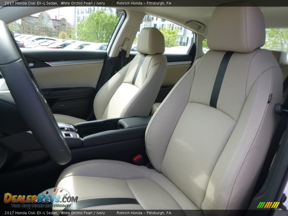 2017 Honda Civic EX-L Sedan White Orchid Pearl / Ivory Photo #6