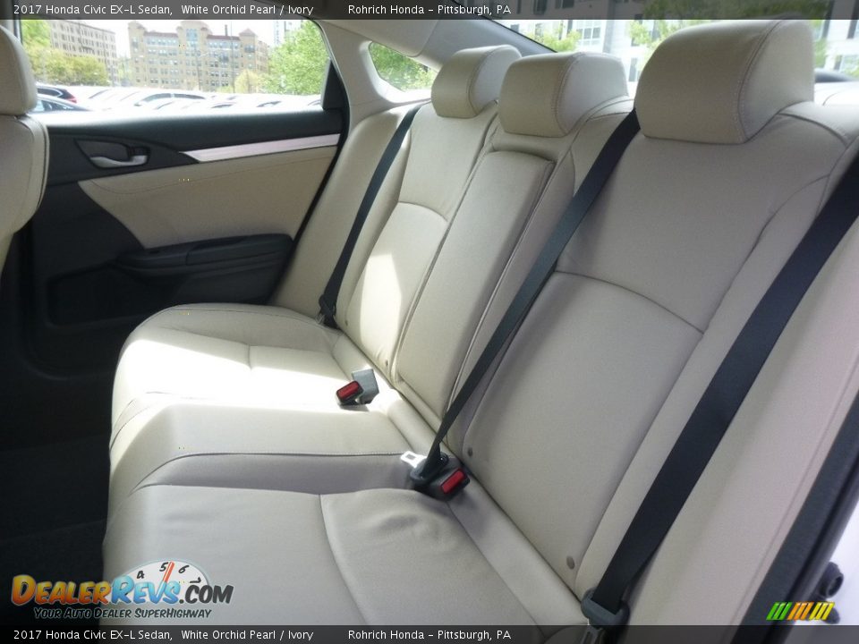 2017 Honda Civic EX-L Sedan White Orchid Pearl / Ivory Photo #7