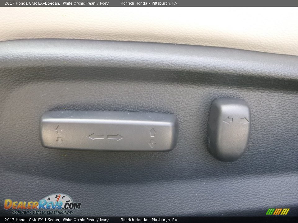 2017 Honda Civic EX-L Sedan White Orchid Pearl / Ivory Photo #11