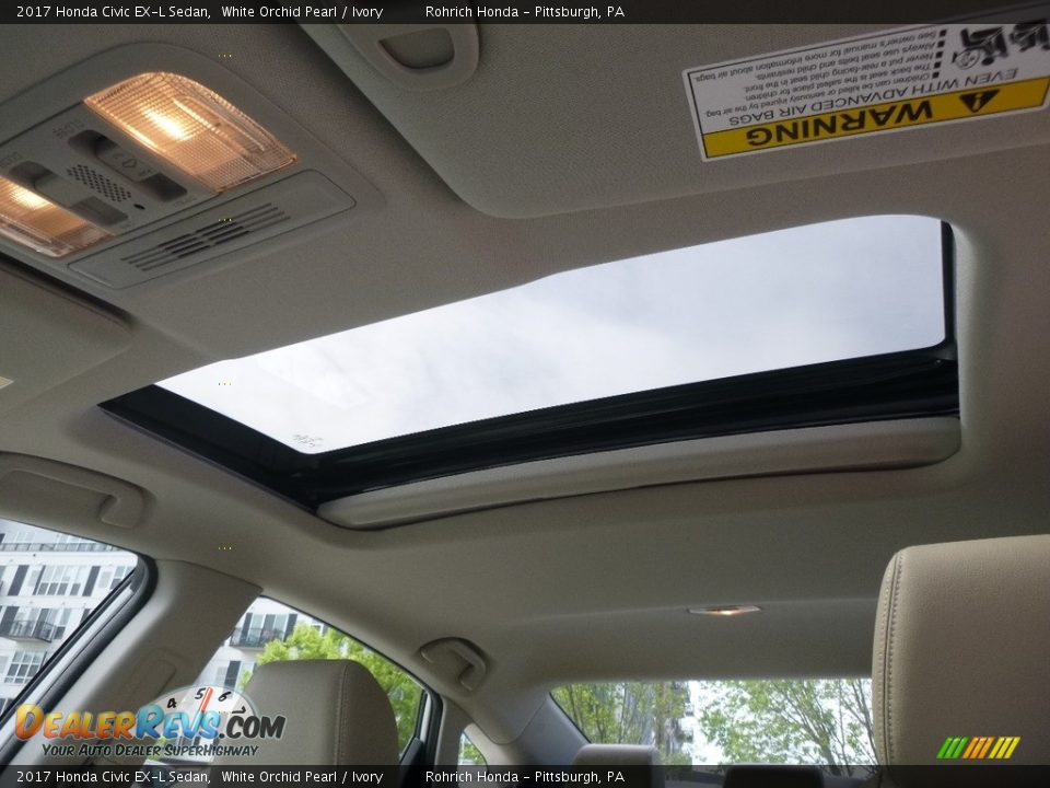 2017 Honda Civic EX-L Sedan White Orchid Pearl / Ivory Photo #12