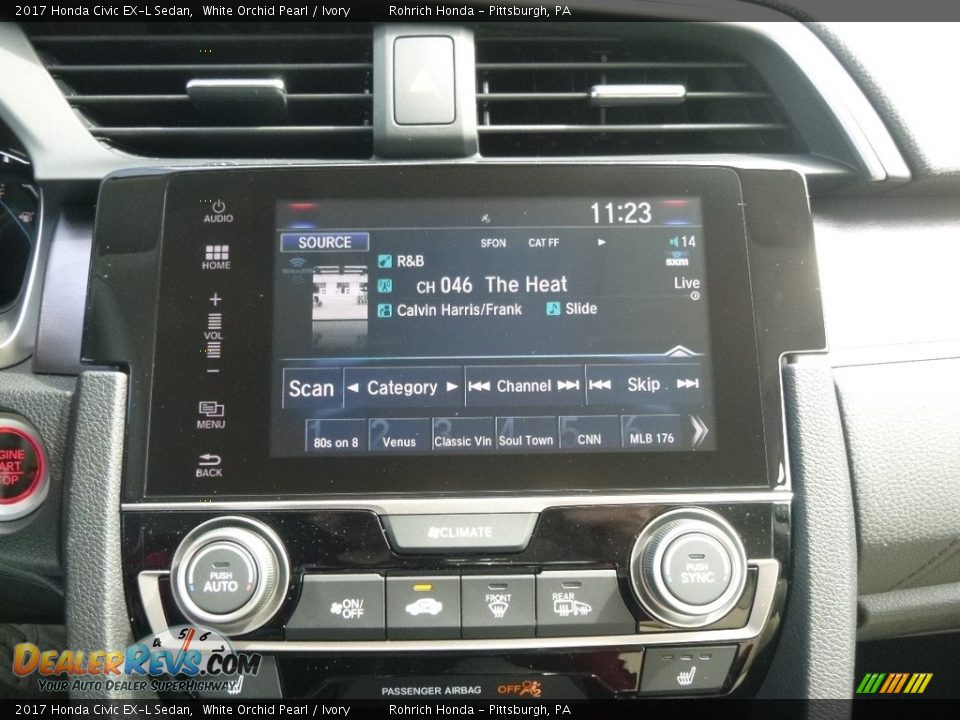 2017 Honda Civic EX-L Sedan White Orchid Pearl / Ivory Photo #13