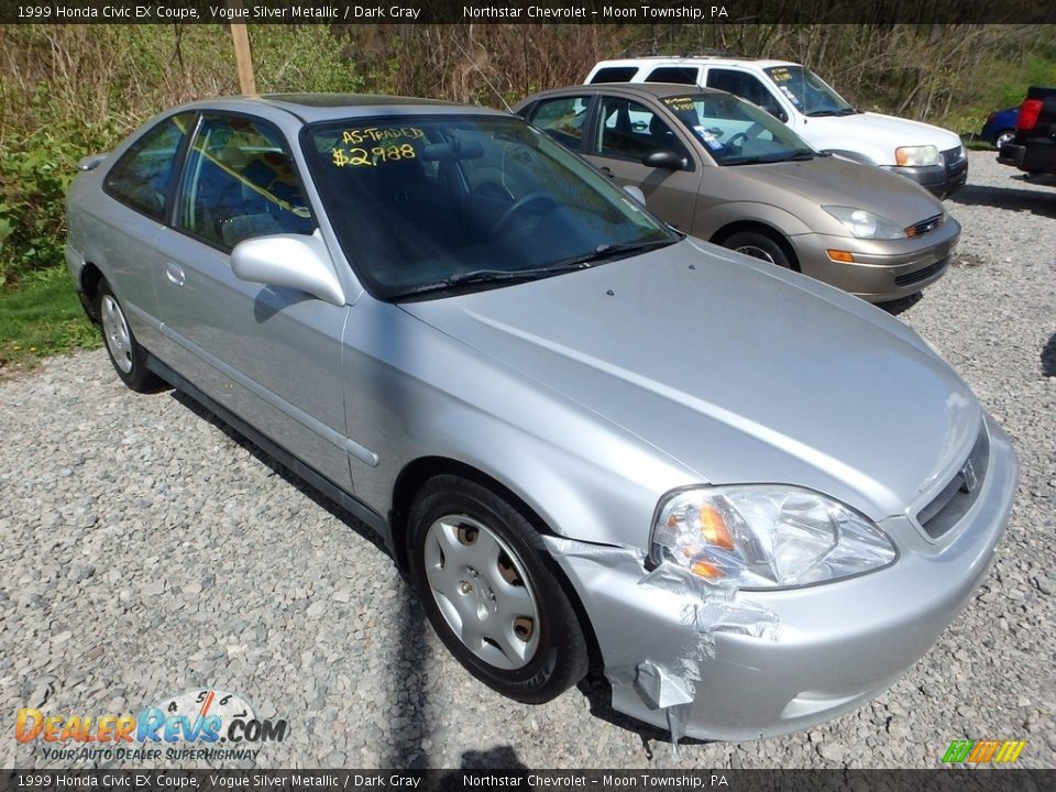 1999 Honda Civic EX Coupe Vogue Silver Metallic / Dark Gray Photo #5
