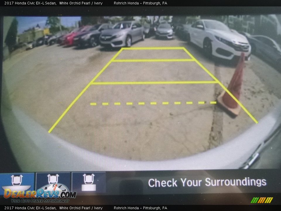 2017 Honda Civic EX-L Sedan White Orchid Pearl / Ivory Photo #14