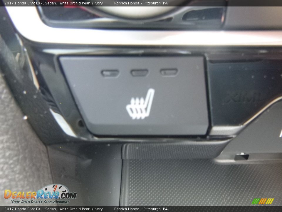 2017 Honda Civic EX-L Sedan White Orchid Pearl / Ivory Photo #15