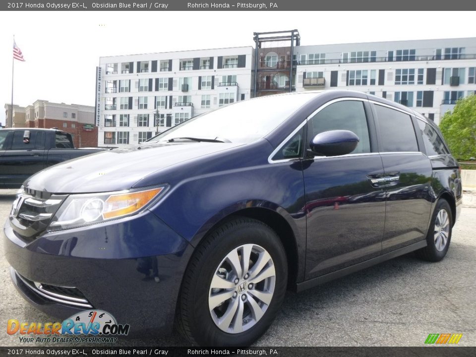 2017 Honda Odyssey EX-L Obsidian Blue Pearl / Gray Photo #4