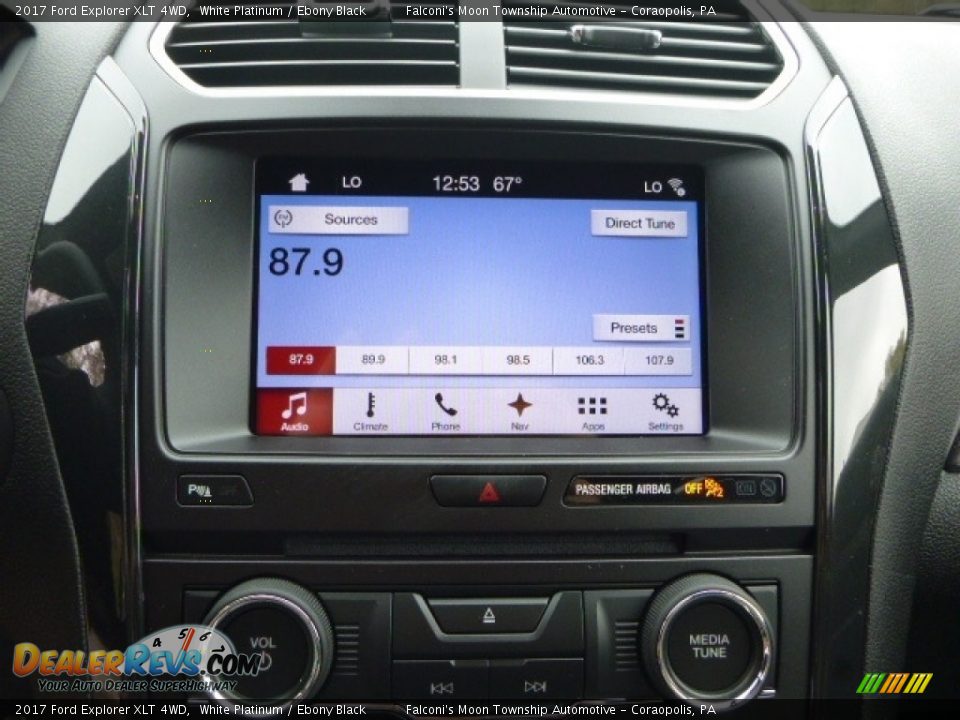 2017 Ford Explorer XLT 4WD White Platinum / Ebony Black Photo #15