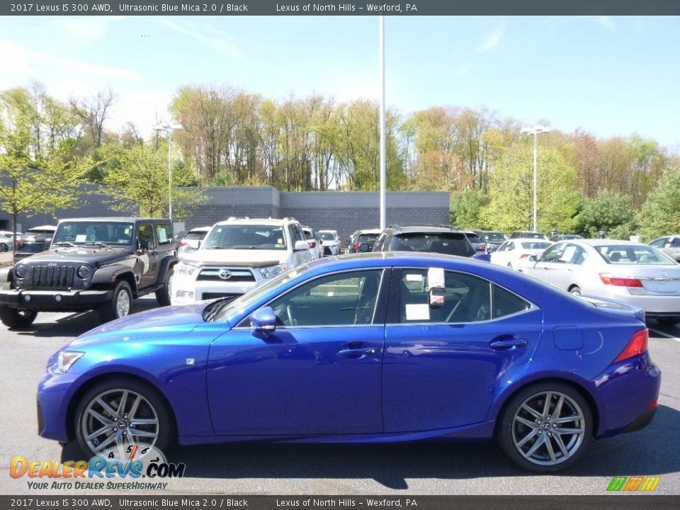 2017 Lexus IS 300 AWD Ultrasonic Blue Mica 2.0 / Black Photo #3