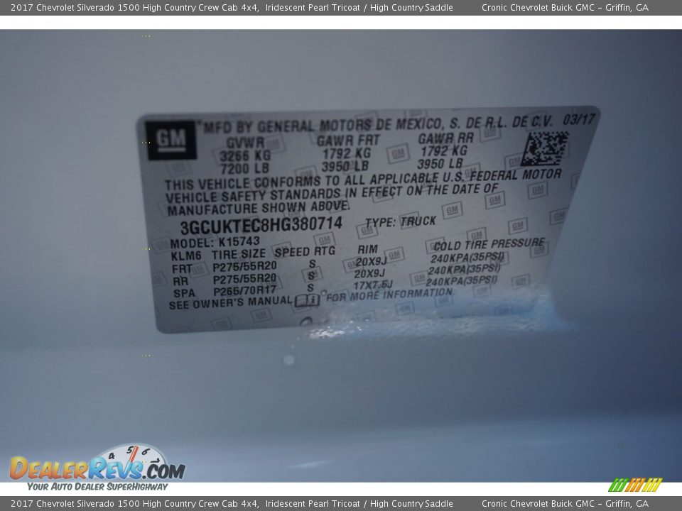 2017 Chevrolet Silverado 1500 High Country Crew Cab 4x4 Iridescent Pearl Tricoat / High Country Saddle Photo #17