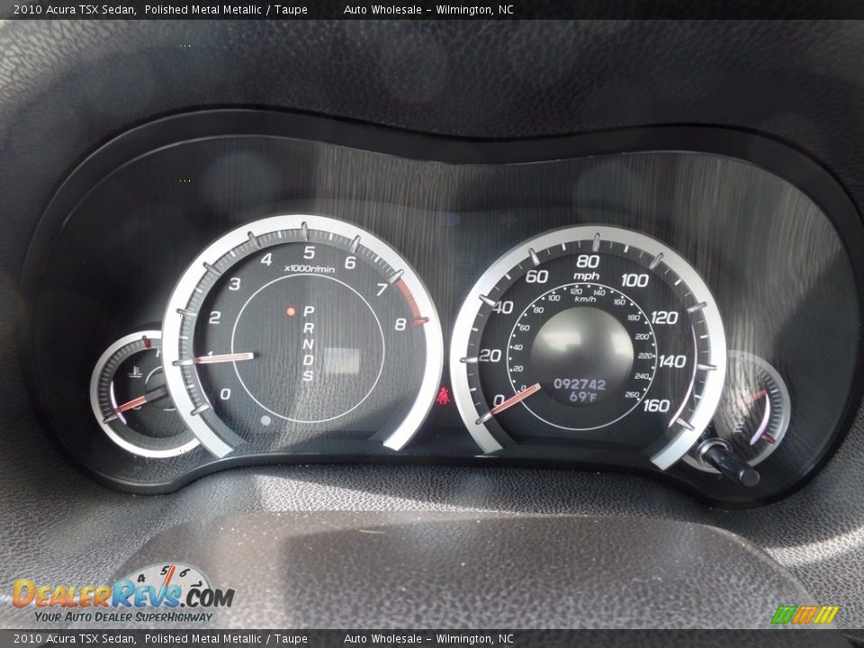 2010 Acura TSX Sedan Polished Metal Metallic / Taupe Photo #16
