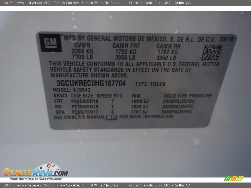 2017 Chevrolet Silverado 1500 LT Crew Cab 4x4 Summit White / Jet Black Photo #16