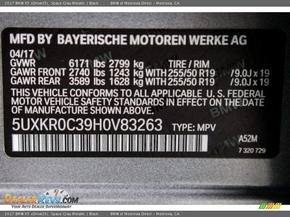 2017 BMW X5 xDrive35i Space Gray Metallic / Black Photo #11