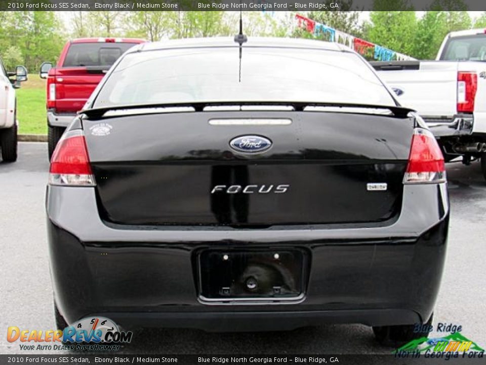 2010 Ford Focus SES Sedan Ebony Black / Medium Stone Photo #4