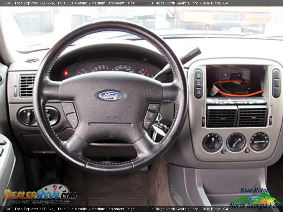 2003 Ford Explorer XLT 4x4 True Blue Metallic / Medium Parchment Beige Photo #11