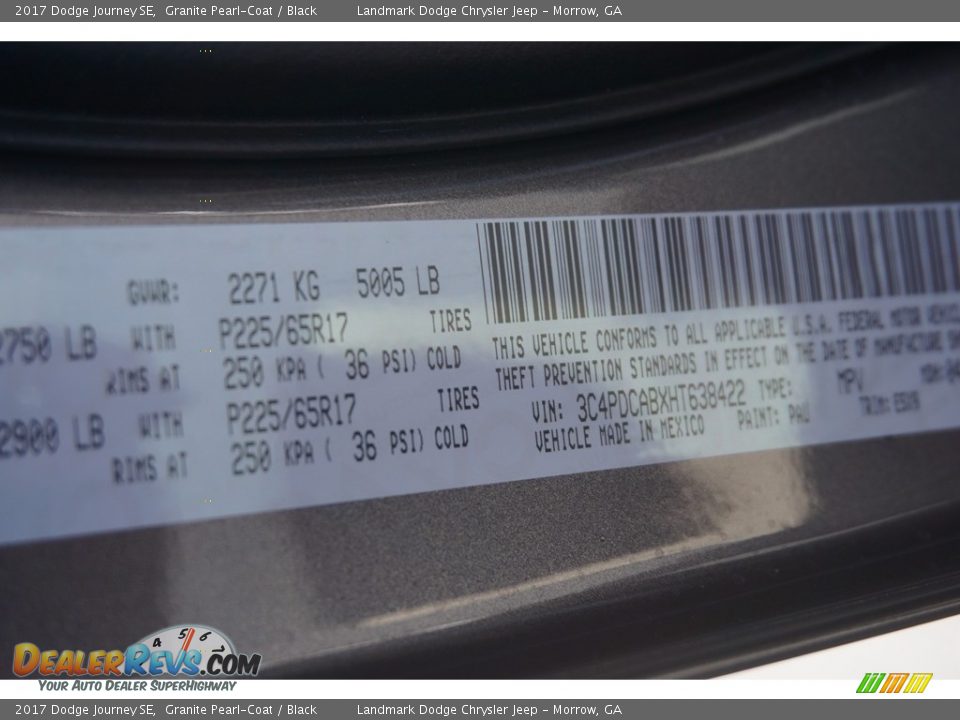 2017 Dodge Journey SE Granite Pearl-Coat / Black Photo #9