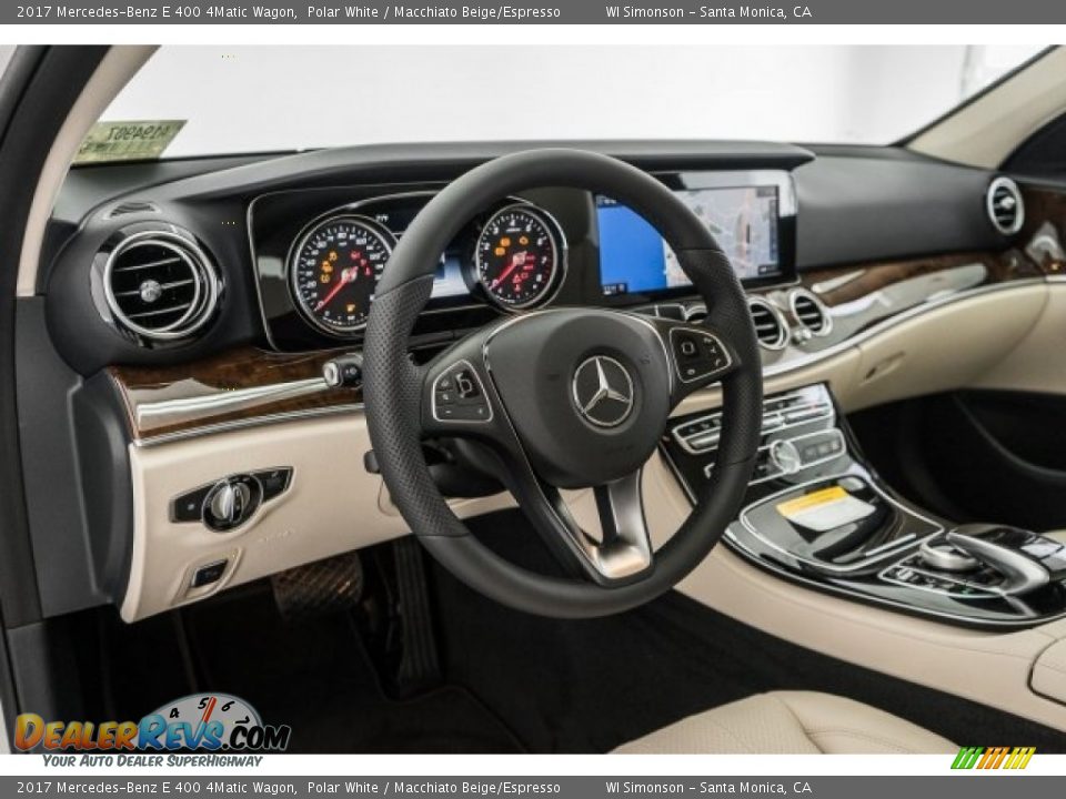 2017 Mercedes-Benz E 400 4Matic Wagon Polar White / Macchiato Beige/Espresso Photo #5