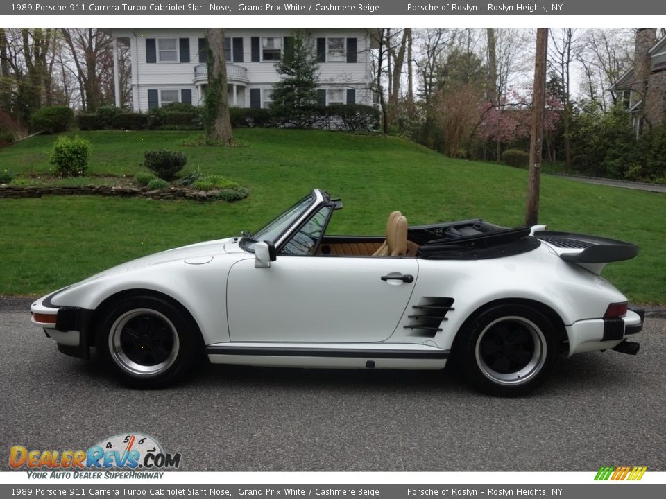 Grand Prix White 1989 Porsche 911 Carrera Turbo Cabriolet Slant Nose Photo #3