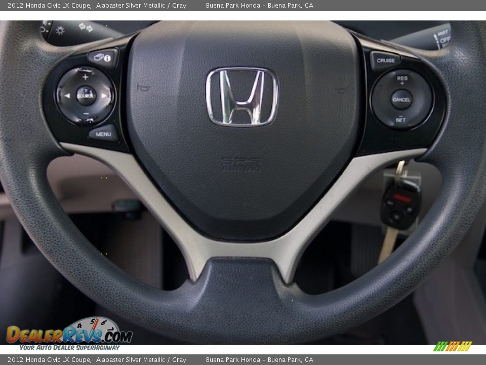 2012 Honda Civic LX Coupe Alabaster Silver Metallic / Gray Photo #11