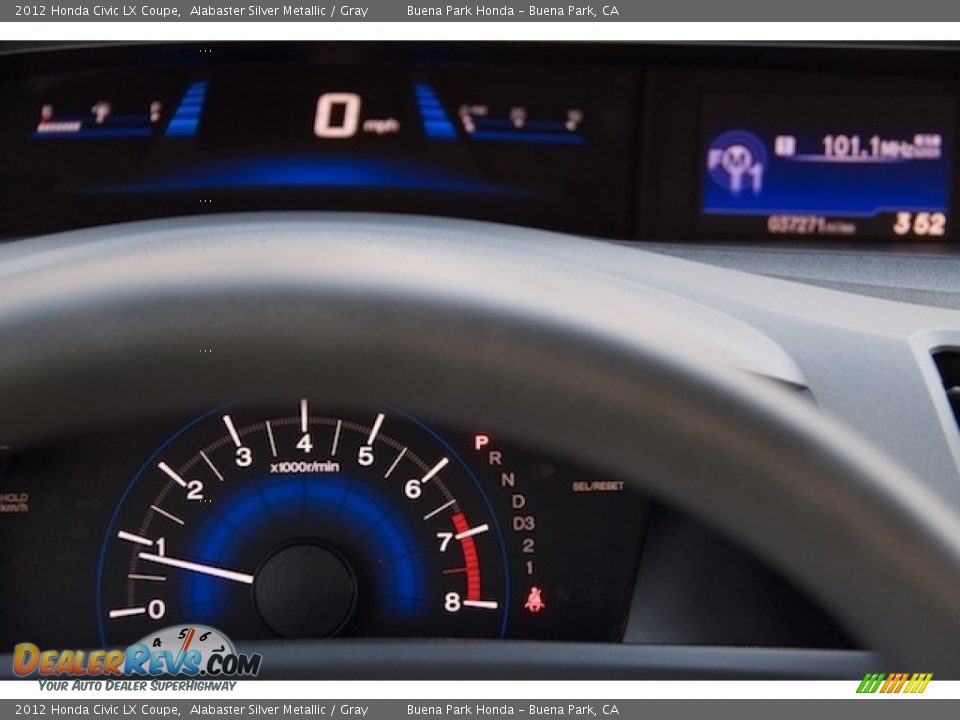 2012 Honda Civic LX Coupe Alabaster Silver Metallic / Gray Photo #16