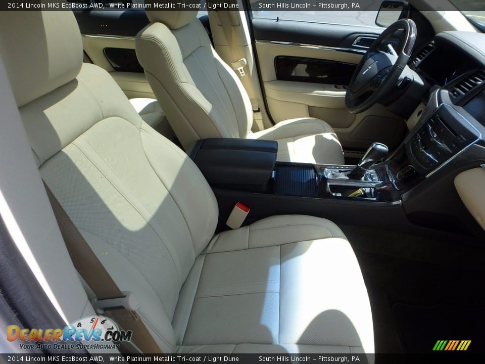 2014 Lincoln MKS EcoBoost AWD White Platinum Metallic Tri-coat / Light Dune Photo #10