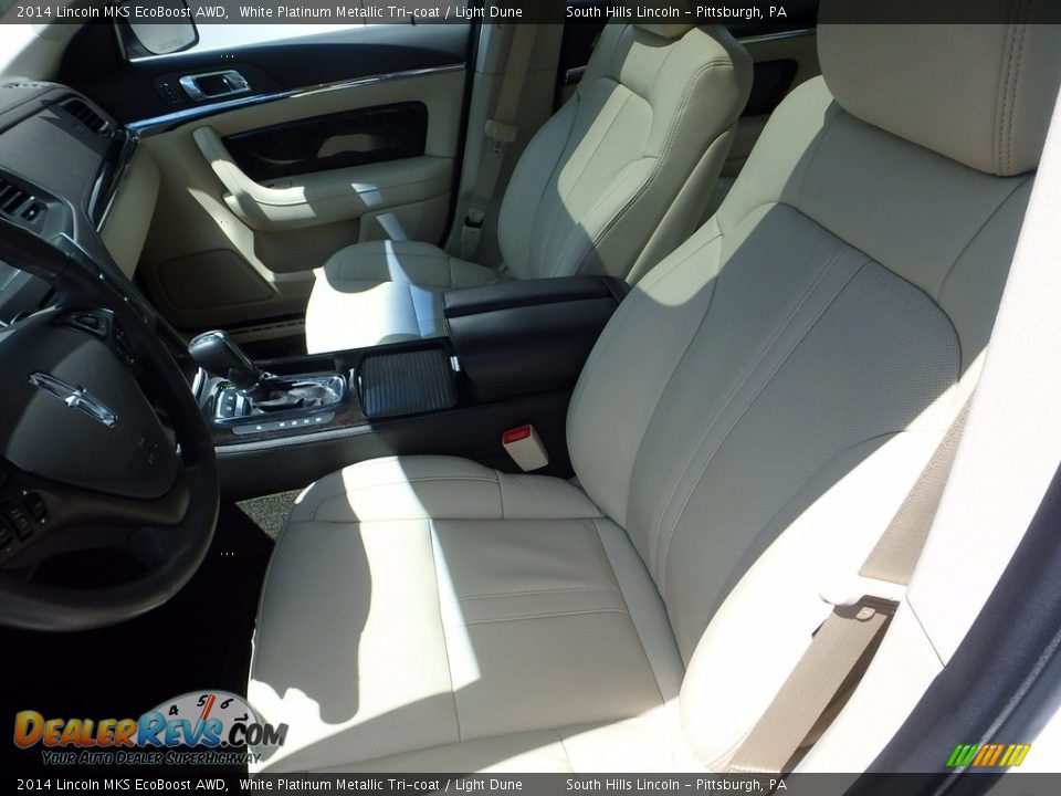 2014 Lincoln MKS EcoBoost AWD White Platinum Metallic Tri-coat / Light Dune Photo #15