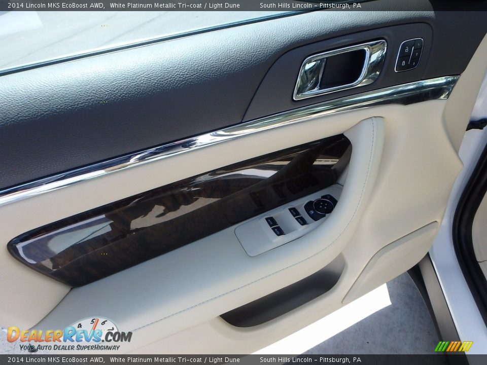 2014 Lincoln MKS EcoBoost AWD White Platinum Metallic Tri-coat / Light Dune Photo #18