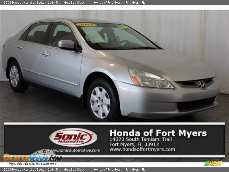 2004 Honda Accord LX Sedan Satin Silver Metallic / Black Photo #1