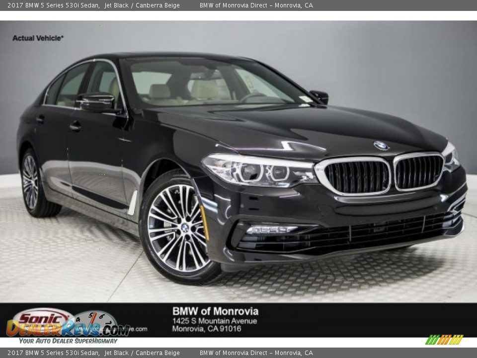 2017 BMW 5 Series 530i Sedan Jet Black / Canberra Beige Photo #1