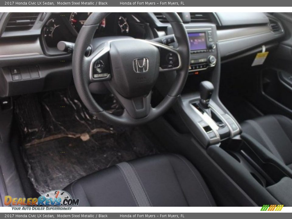 2017 Honda Civic LX Sedan Modern Steel Metallic / Black Photo #11