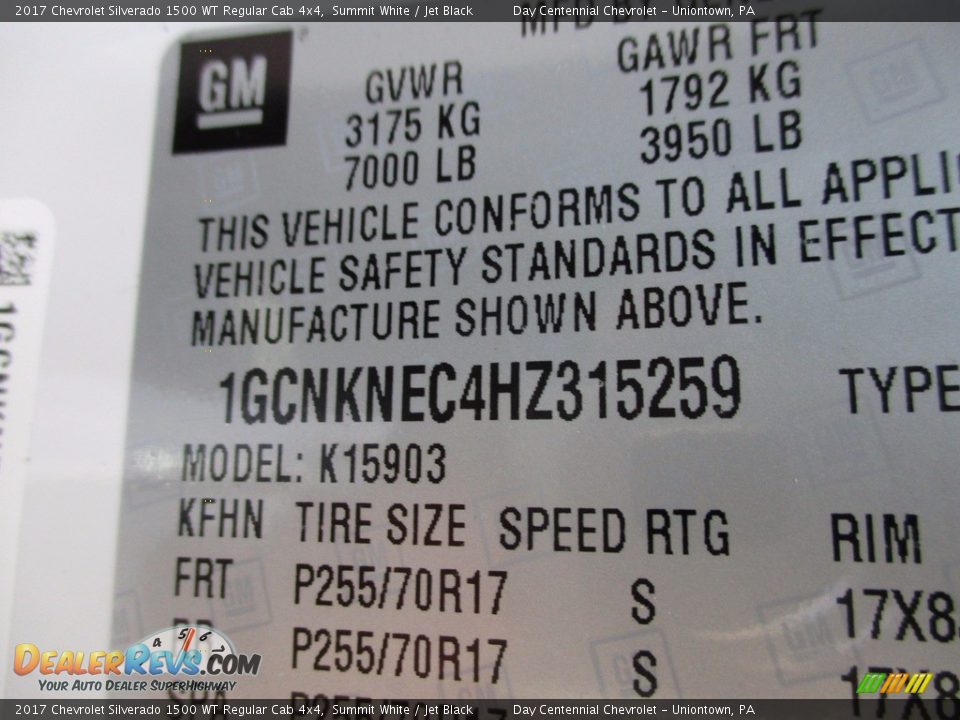 2017 Chevrolet Silverado 1500 WT Regular Cab 4x4 Summit White / Jet Black Photo #19
