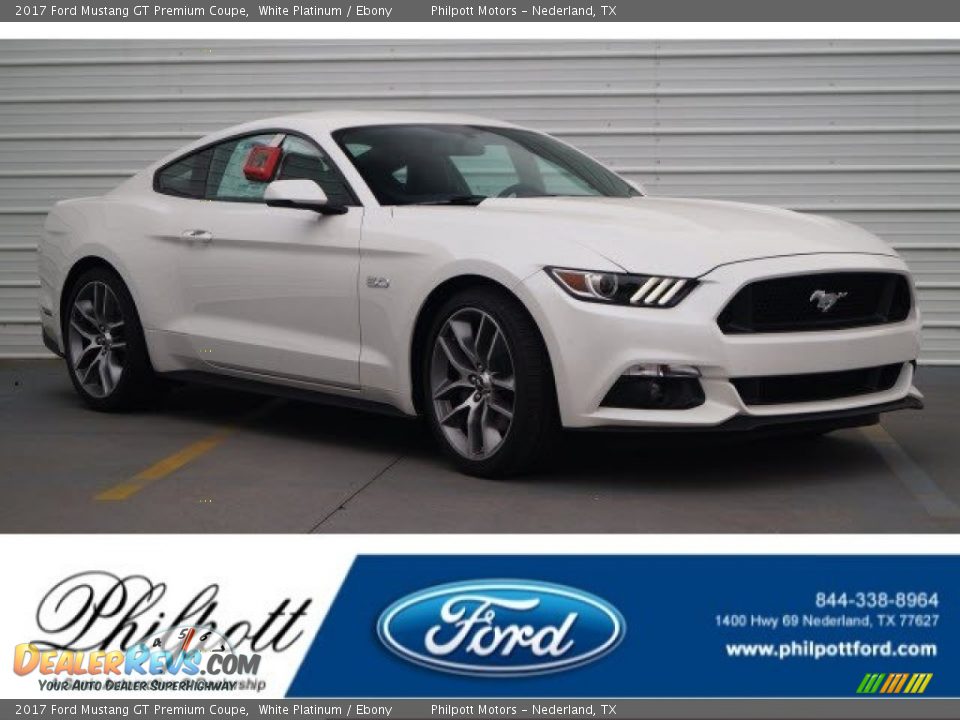 2017 Ford Mustang GT Premium Coupe White Platinum / Ebony Photo #1